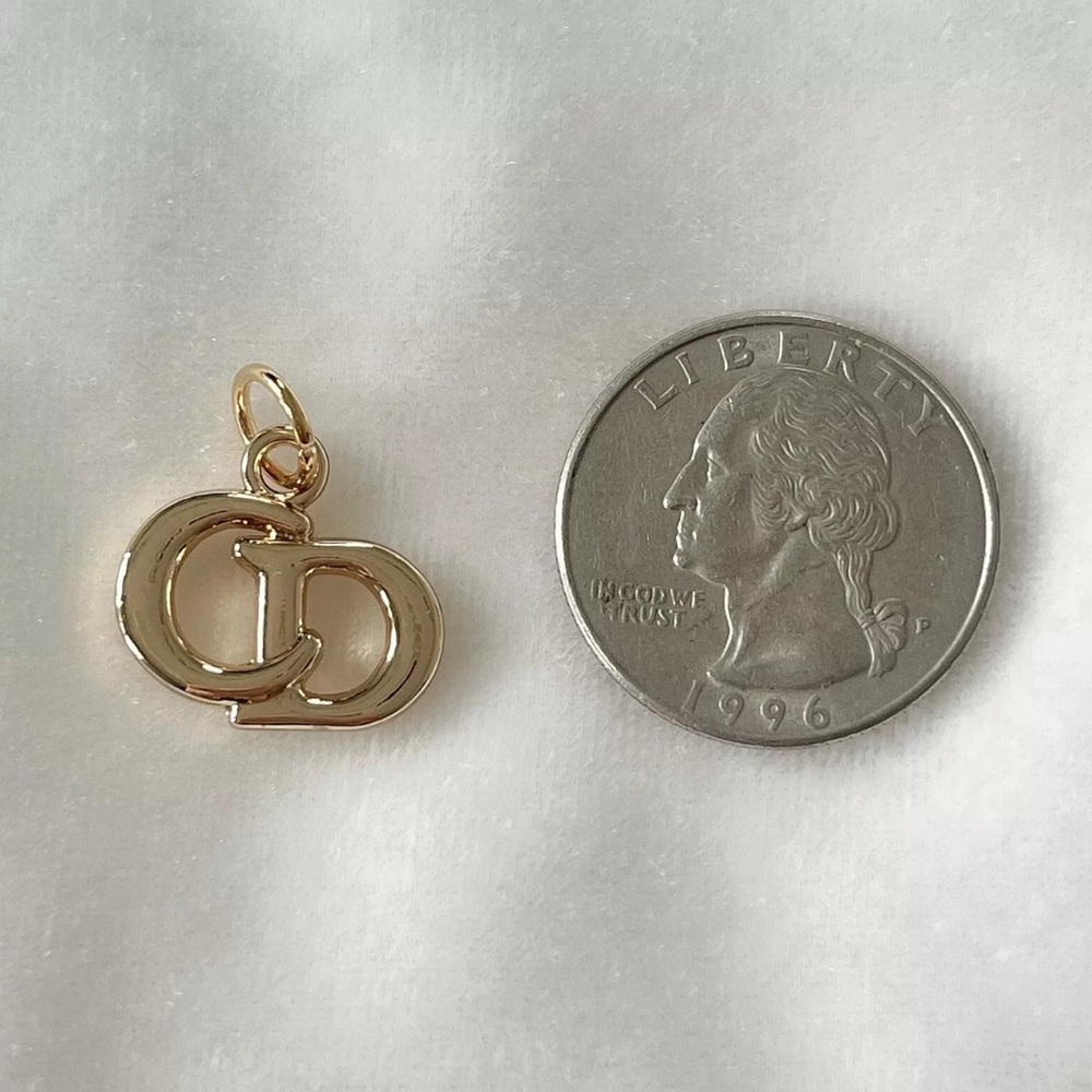 Sold Authentic CD Pendant Repurpose Charm, Gold, 18mm - Picture 3 of 4